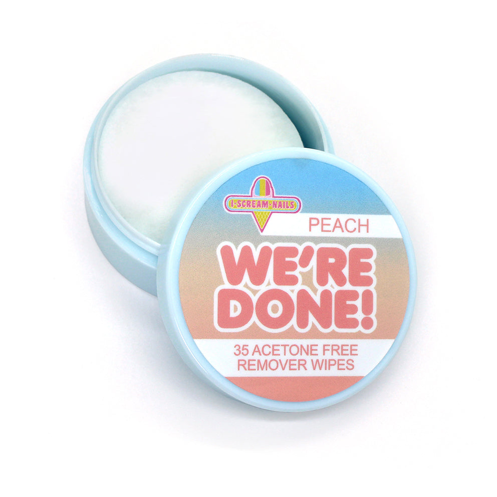 We're Done! PEACH SCENTED remover wipes