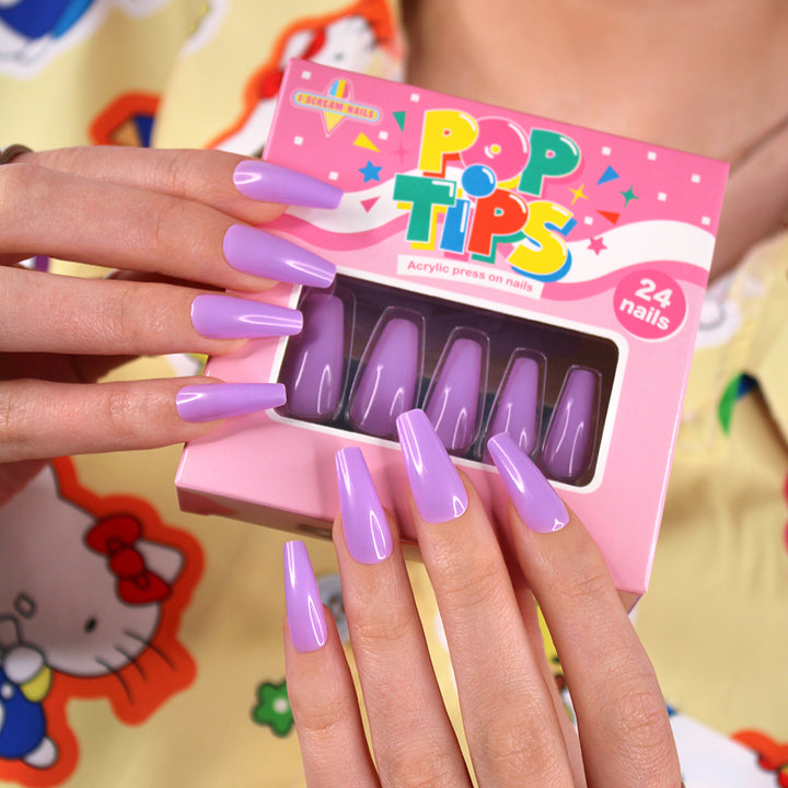 POP TIPS - Press on acrylic nails - Purple Pleasures
