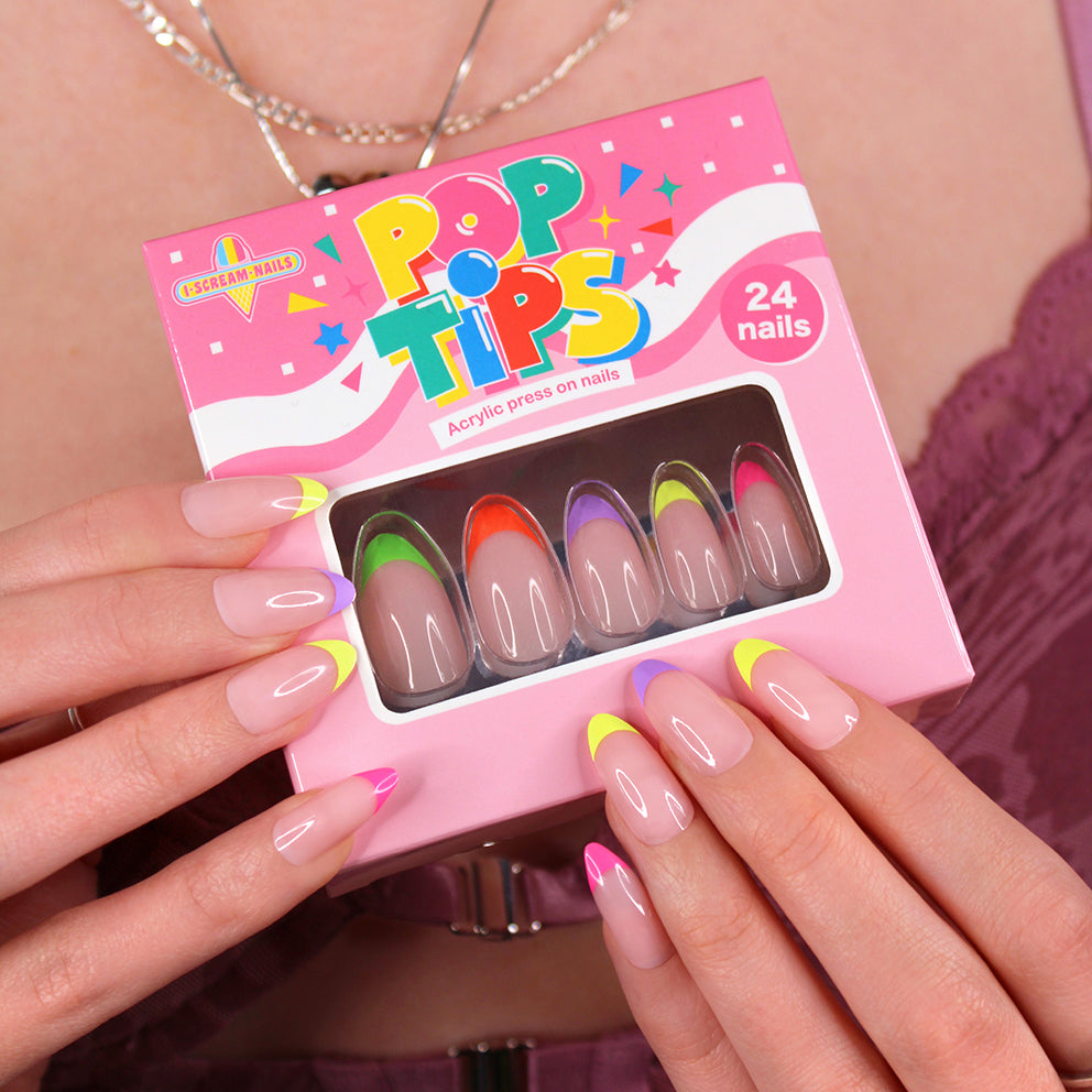 POP TIPS - Press on acrylic nails - Ride the Rainbow
