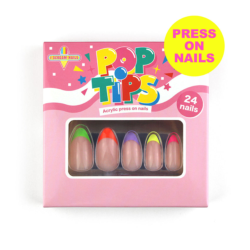 POP TIPS - Press on acrylic nails - Ride the Rainbow