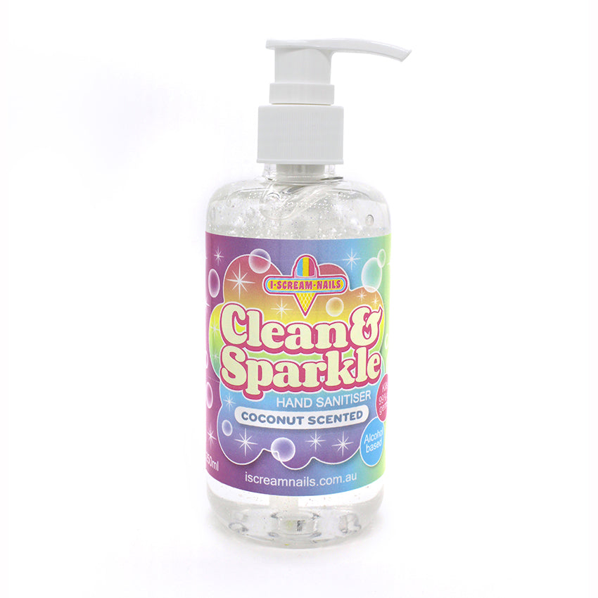 Clean & Sparkle Hand Sanitiser - Coconut scented 250ml